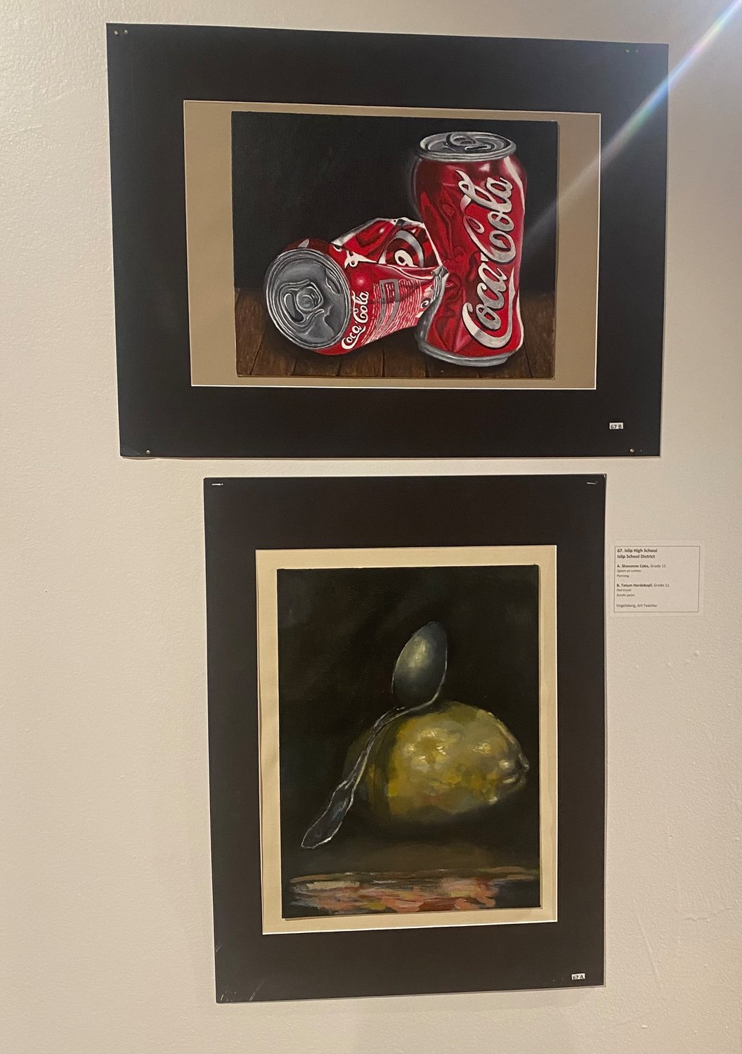 Student art on display in the museum’s “Colors of Long Island” exhibit, which featured artwork done by Islip High School students.
